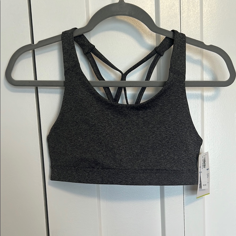Old Navy Gray Sports Bra with Racerback Design